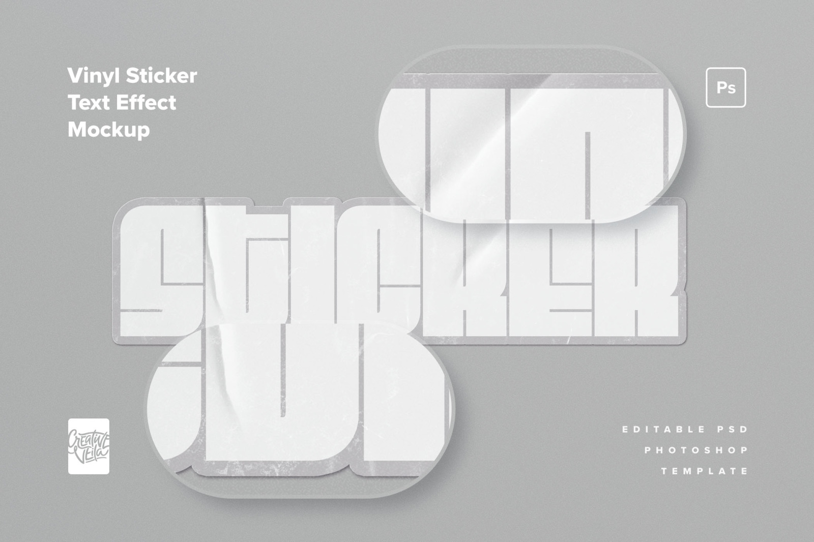 Realistic Vinyl Sticker Text Effects Realistic Vinyl Sticker Text Effects