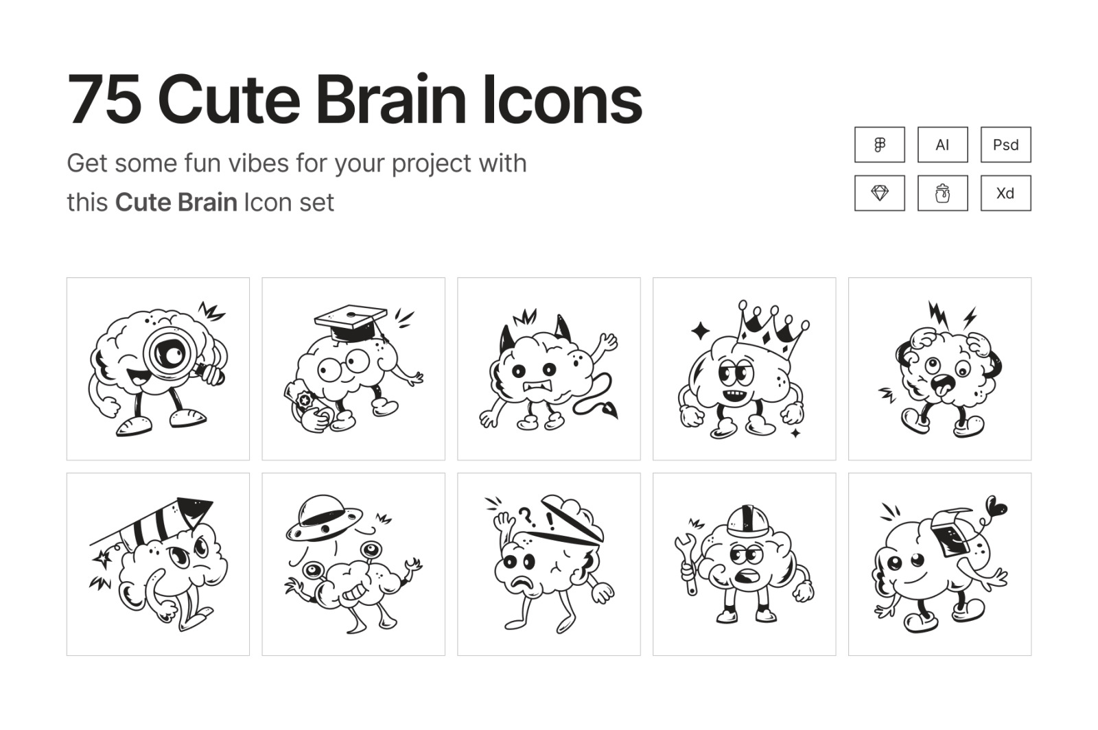 Cute Brain Icons Cute Brain Icons