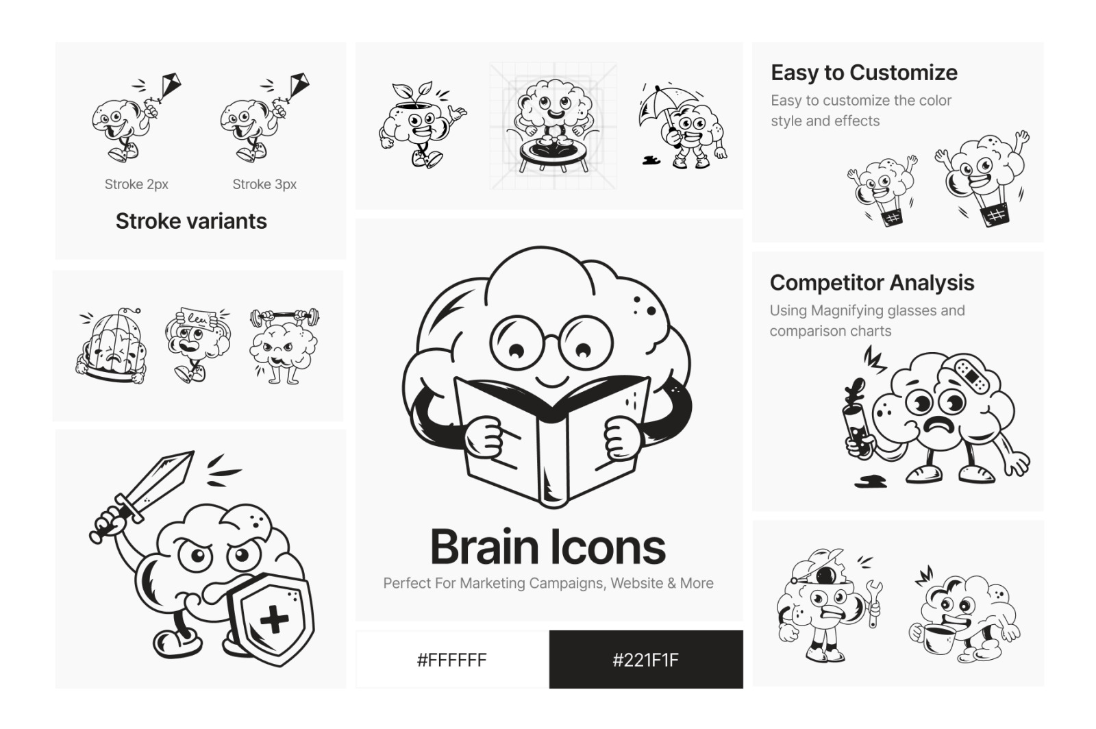 Cute Brain Icons Cute Brain Icons