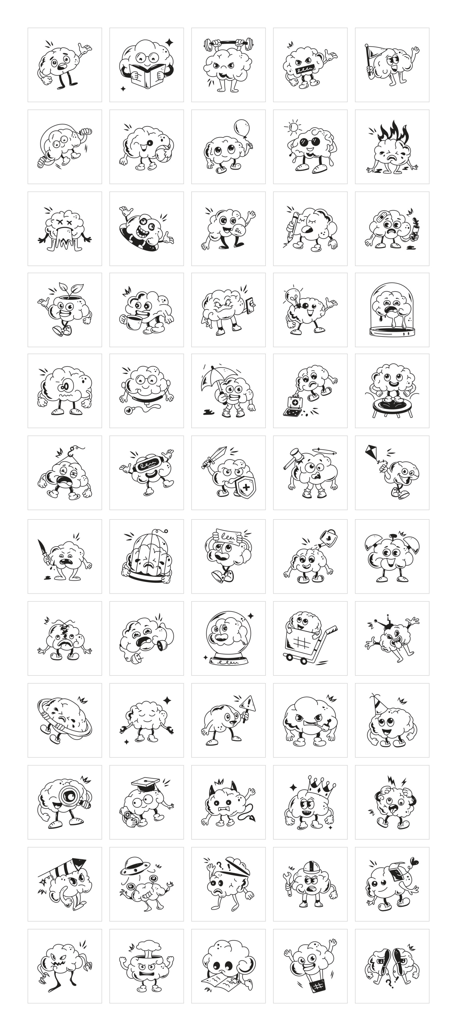 Cute Brain Icons Cute Brain Icons