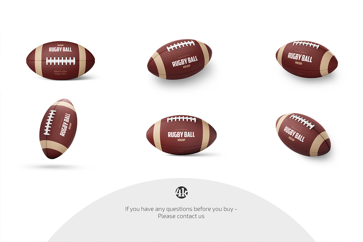 Rugby Ball Mockup Set Rugby Ball Mockup Set