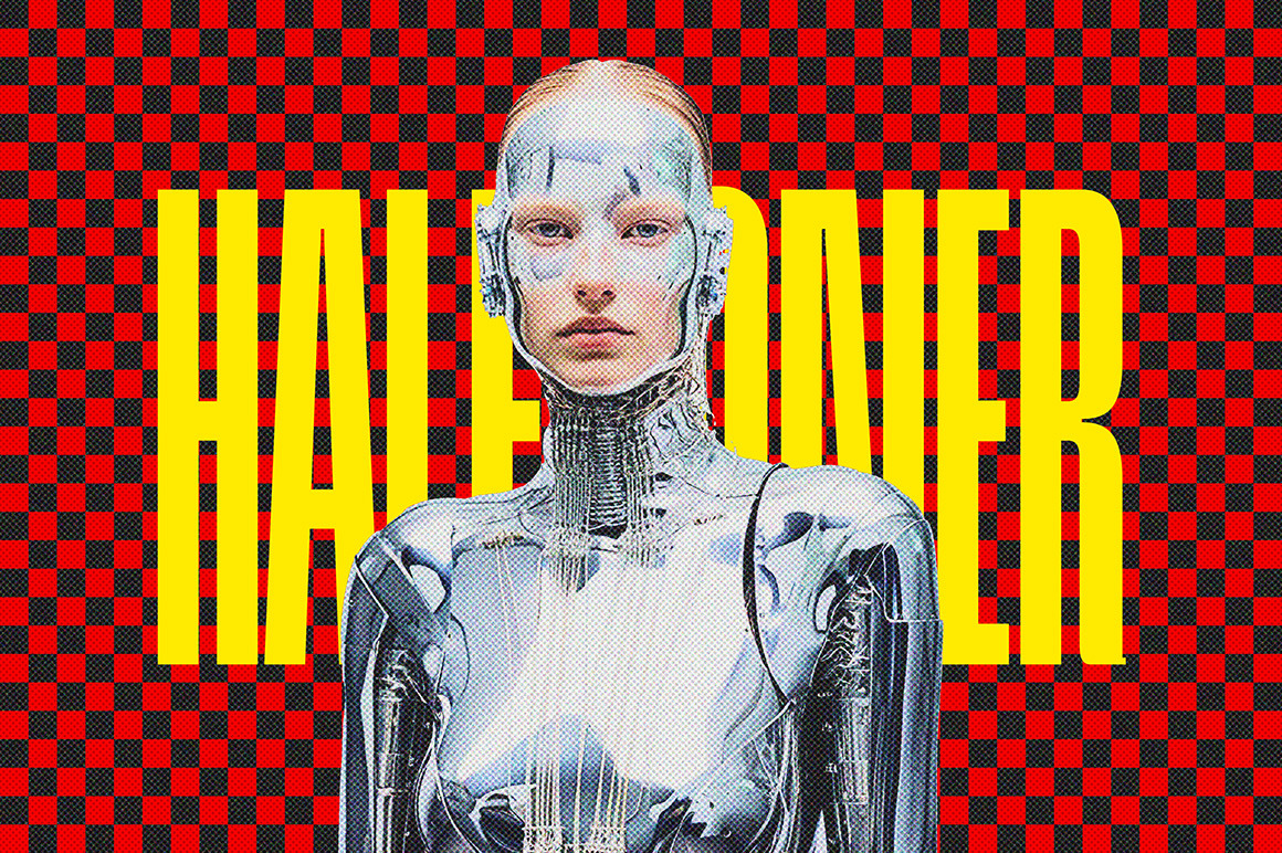 Checkered Halftone Photo Effect Checkered Halftone Photo Effect