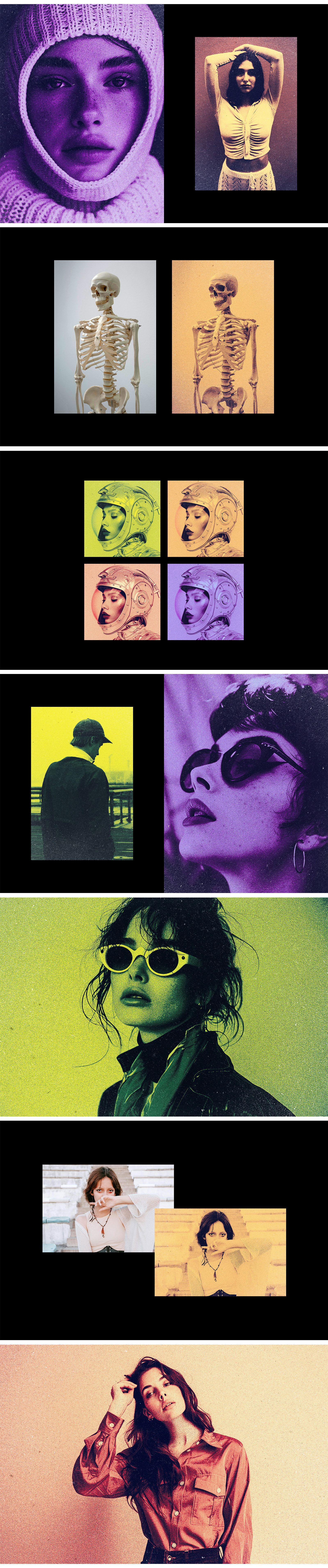 Retro Grainy Duotone Photo Effect Retro Grainy Duotone Photo Effect