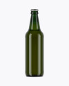Green Glass Lager Beer Bottle Mockup
