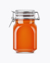 900ml Pure Honey Glass Jar w/ Clamp Lid Mockup