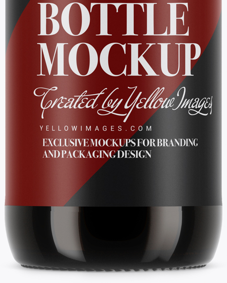 Amber Glass Stout Beer Bottle Mockup