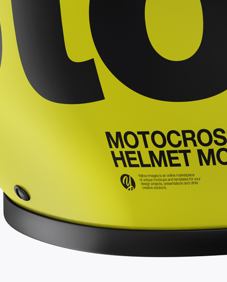 Motocross Helmet Mockup - Back Half Side View