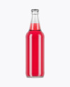 Clear Glass Pink Drink Bottle Mockup