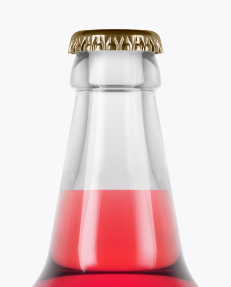 Clear Glass Pink Drink Bottle Mockup