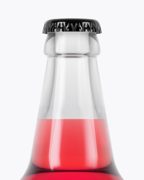 Clear Glass Pink Drink Bottle Mockup