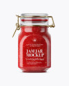 900ml Raspberry Jam Glass Jar w/ Clamp Lid Mockup 900ml Raspberry Jam Glass Jar w/ Clamp Lid Mockup