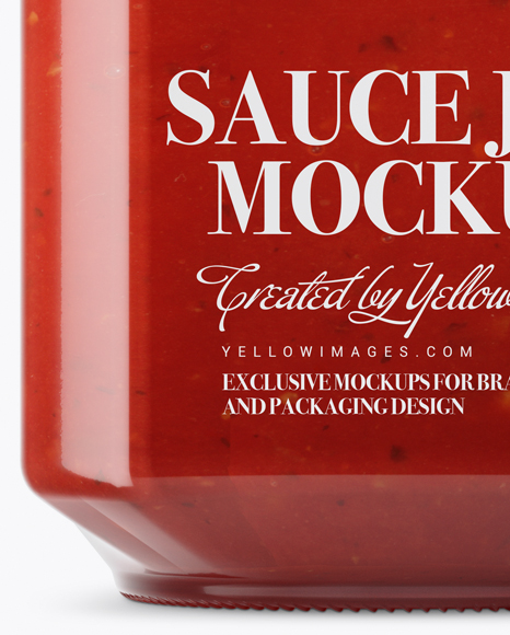 900ml Salsa Sauce Glass Jar w/ Clamp Lid Mockup - Free Download Images