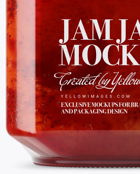 900ml Strawberry Jam Glass Jar w/ Clamp Lid Mockup - Free Download