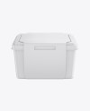 Matte Plastic Container With Paper Label Mockup - Front View