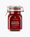 900ml Berry Jam Glass Jar w/ Clamp Lid Mockup