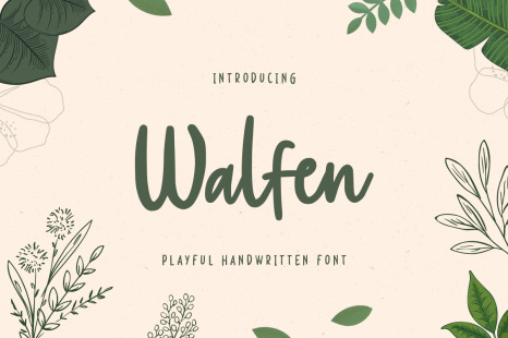 Walfen - Playful Handwritten Font - Covers