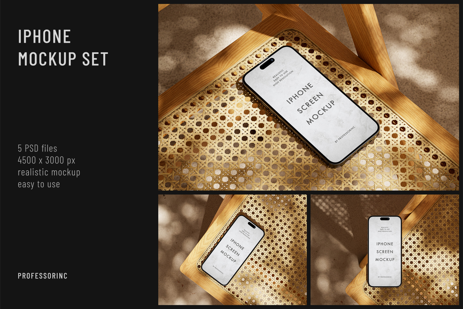 iPhone 15 Pro Mockup Set iPhone 15 Pro Mockup Set