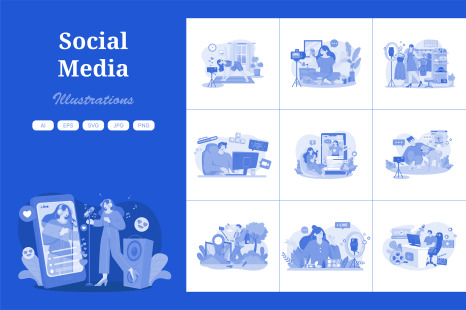 M497_Social Media Illustration Pack - Devices