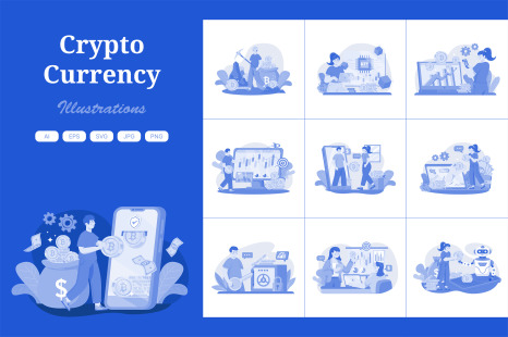 M495_Cryptocurrency Illustration Pack - Currencies