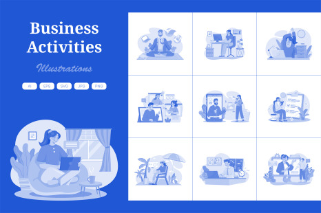 M494_Business Activities Illustration Pack - Market analysis