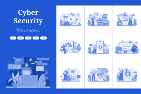 M492_Cyber Security Illustration Pack - Connections