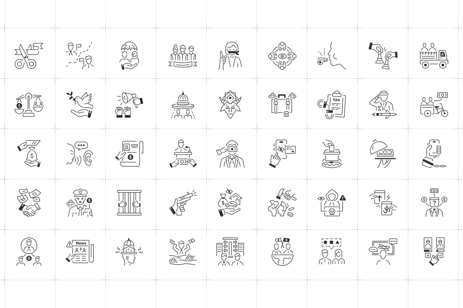 Oligarchy and Politics Icons Oligarchy and Politics Icons