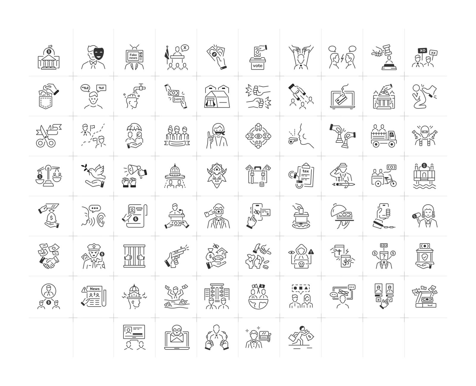 Oligarchy and Politics Icons Oligarchy and Politics Icons