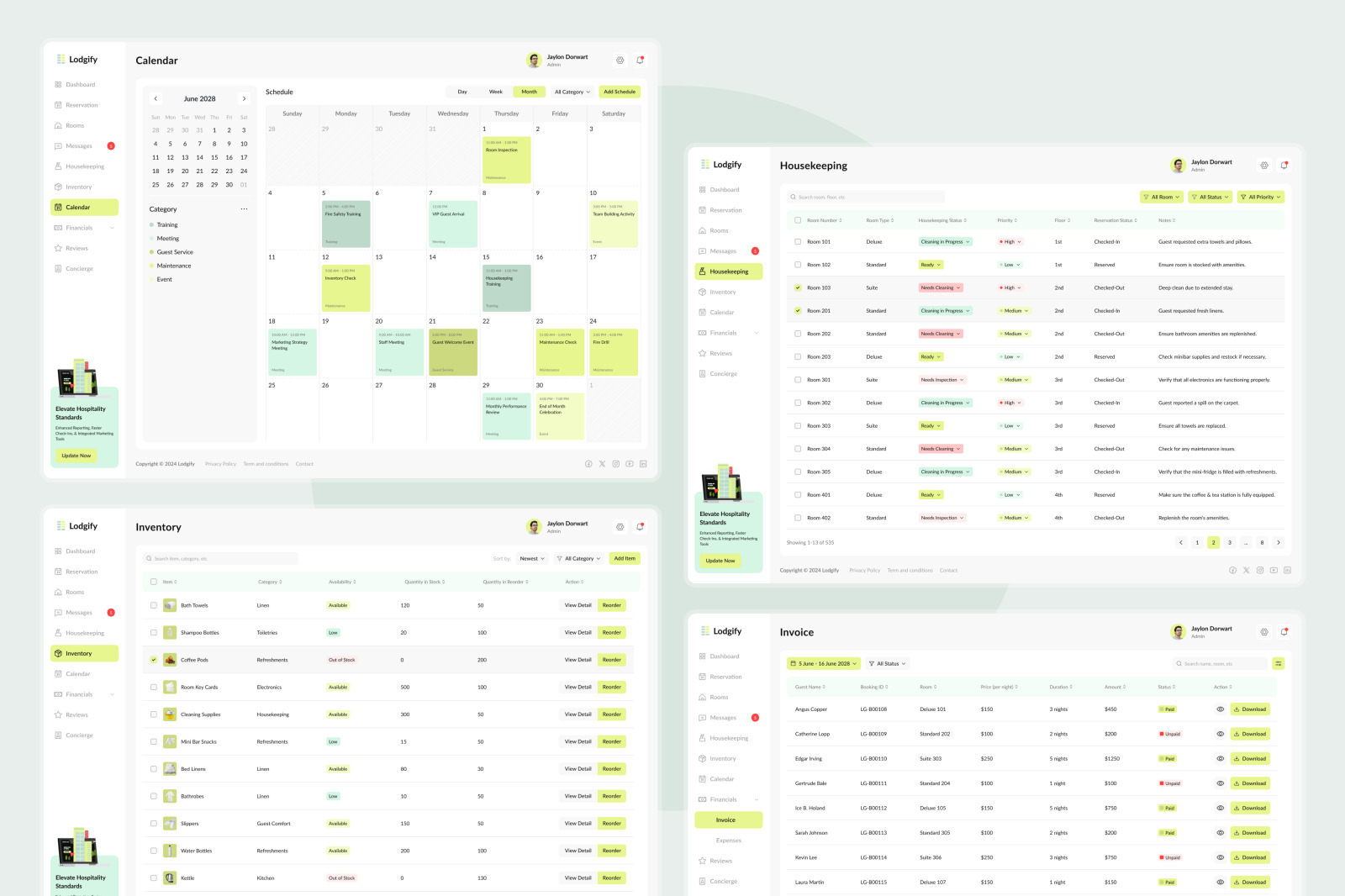 Lodgify - Hotel Management Dashboard Lodgify - Hotel Management Dashboard