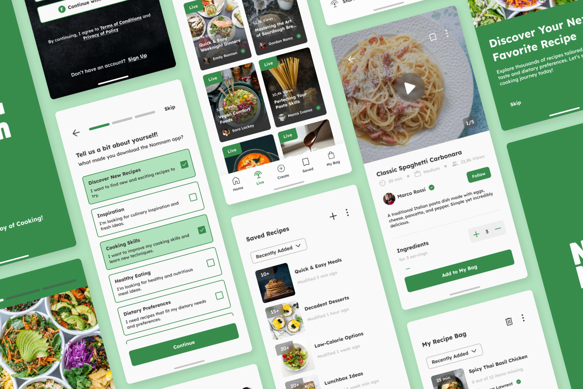 NomNom - Food Recipe Mobile App NomNom - Food Recipe Mobile App