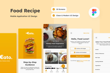 Eato - Food Recipe Mobile App - Fast food