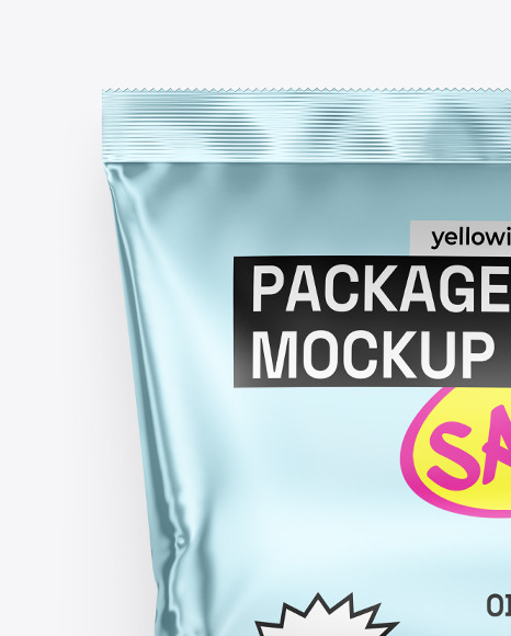 Glossy Metallic Sachet Mockup