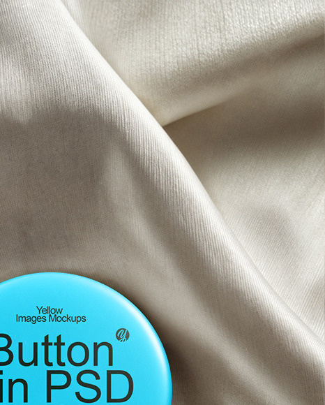 Round Button Pin on a Shiny Silk Fabric Mockup