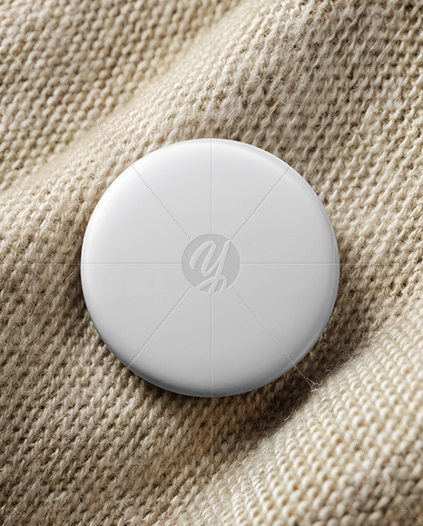 Pin-Back Button on Woven Canvas Fabric Mockup