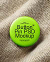 Pin-Back Button on Woven Canvas Fabric Mockup