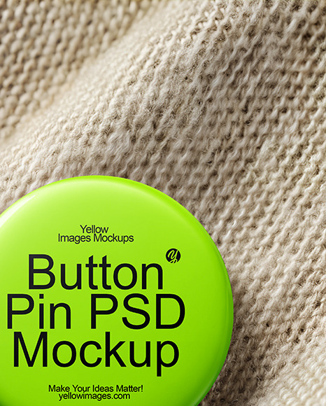 Pin-Back Button on Woven Canvas Fabric Mockup