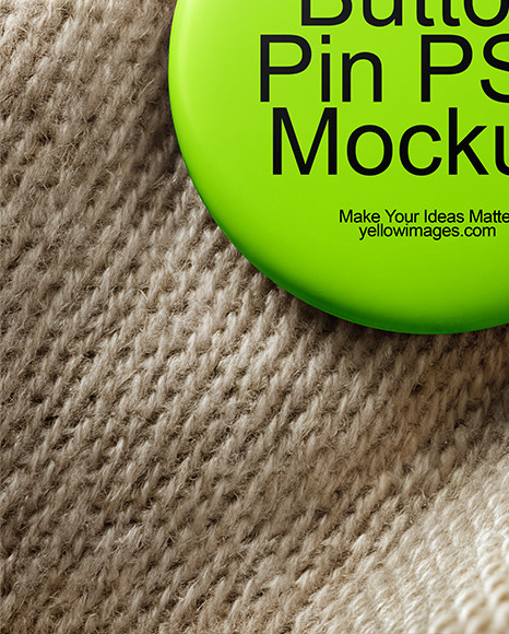 Pin-Back Button on Woven Canvas Fabric Mockup