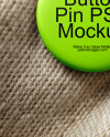 Pin-Back Button on Woven Canvas Fabric Mockup