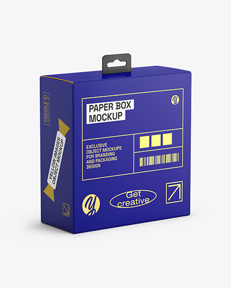 Matte Paper Box w/ Hang Tab Mockup