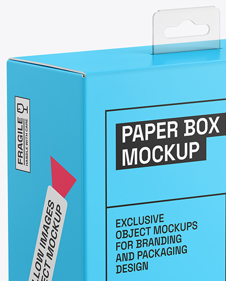 Matte Paper Box w/ Hang Tab Mockup