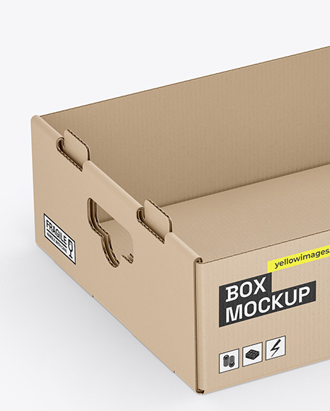 Cardboard Box w/ Lid Mockup