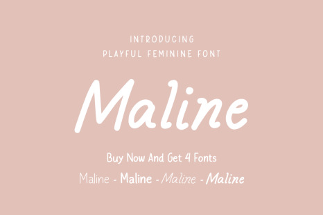 Maline – Playful Feminine Font - Handwritten script