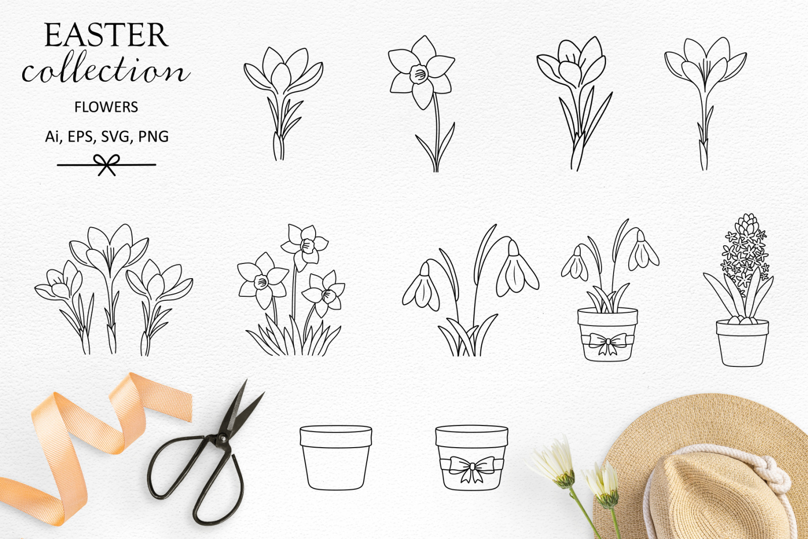 Easter Spring Illustration Set Easter Spring Illustration Set