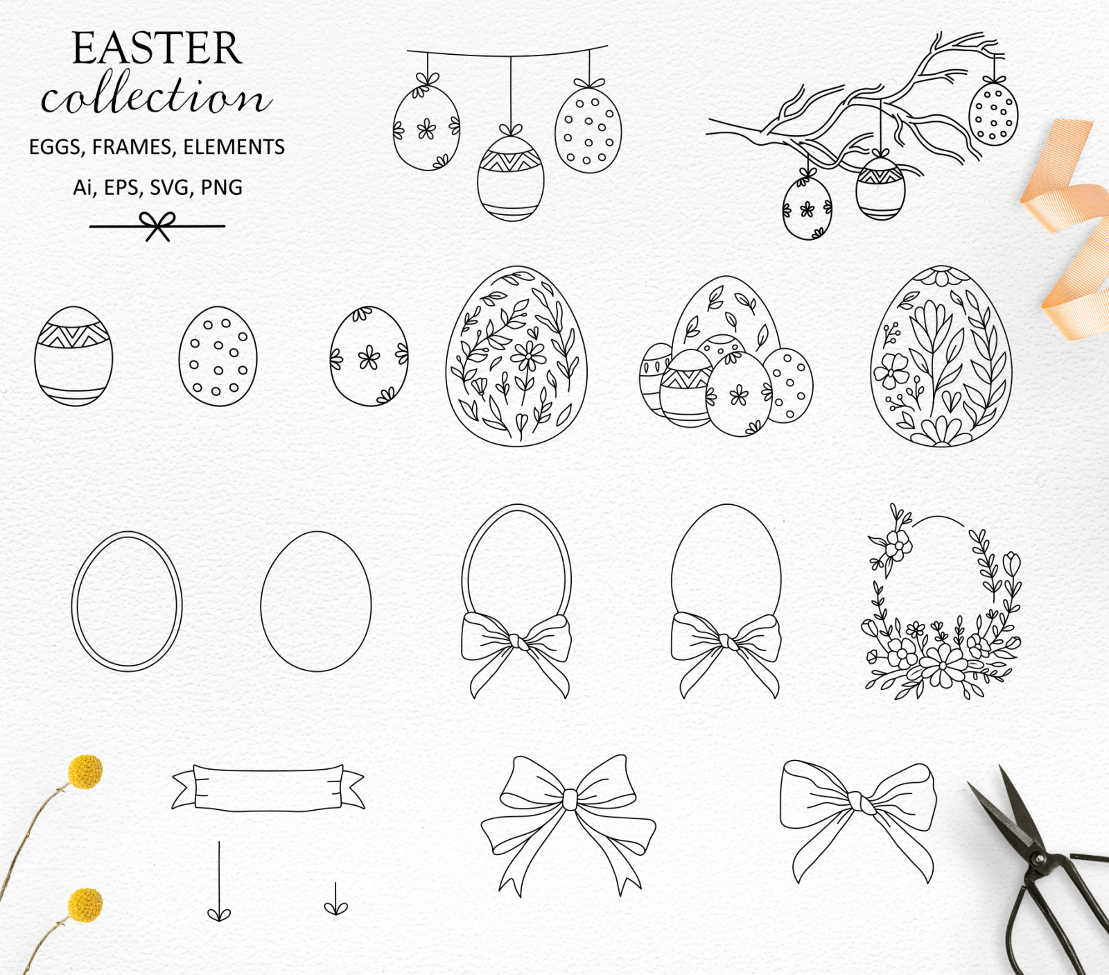 Easter Spring Illustration Set Easter Spring Illustration Set