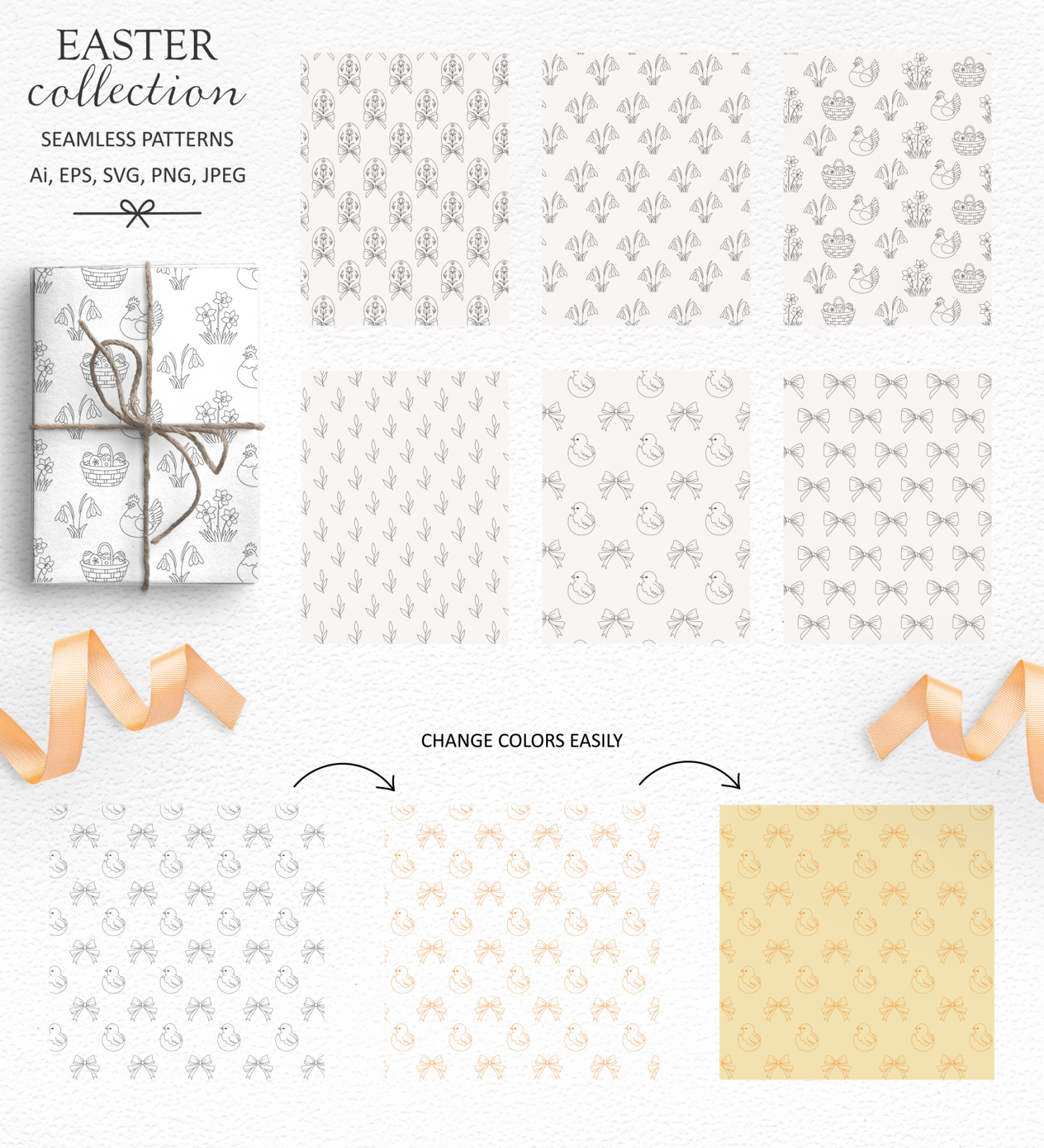 Easter Spring Illustration Set Easter Spring Illustration Set
