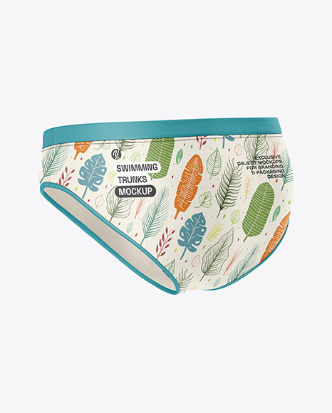 Swimming Trunks Mockup - Back Half Side View