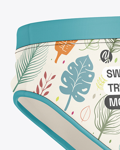 Swimming Trunks Mockup - Back Half Side View