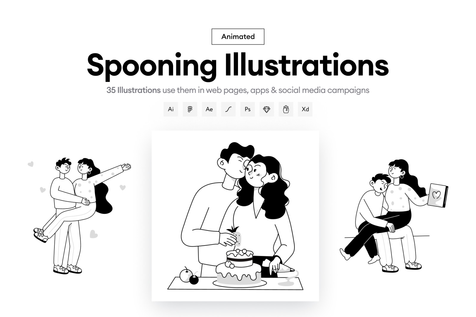 Animated Spooning Illustrations Animated Spooning Illustrations