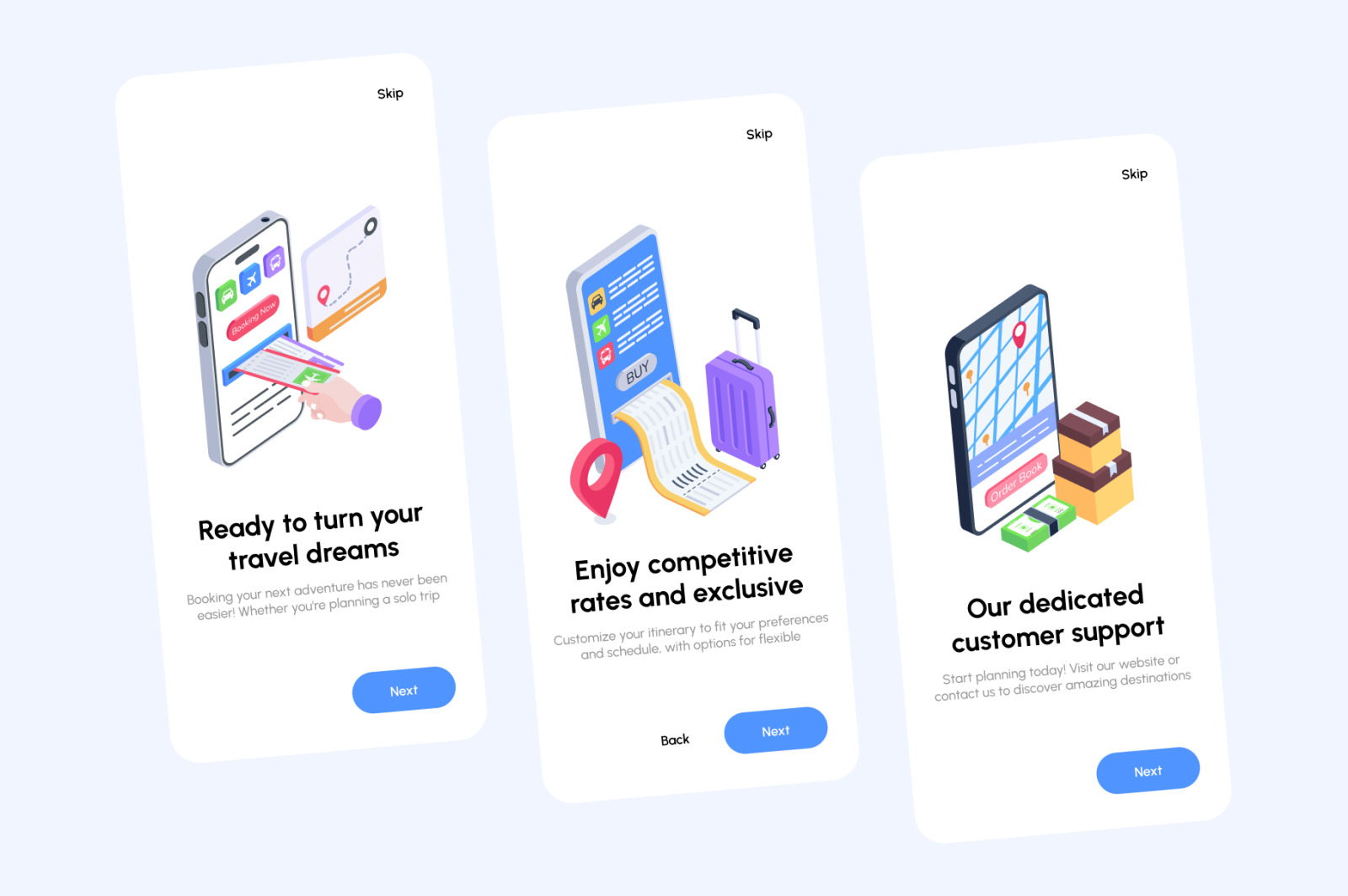 Booking Isometric Icons Booking Isometric Icons