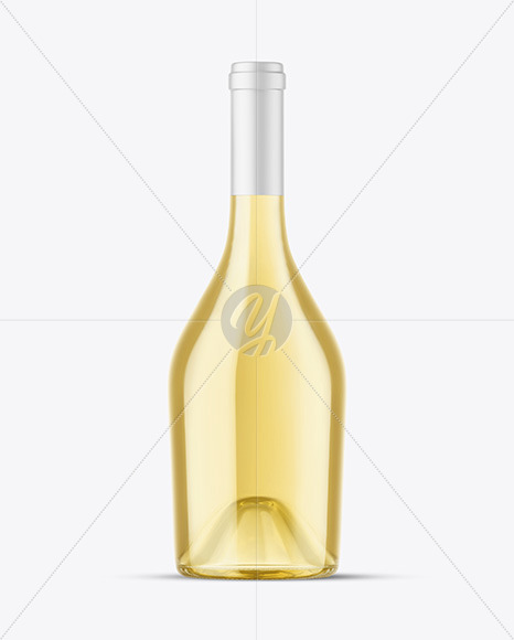 Clear Glass White Wine Bottle Mockup