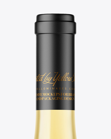 Clear Glass White Wine Bottle Mockup